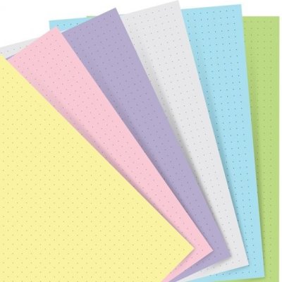 Filofax Poznámkový papír, tečkovaný, 6 barev náplň kapesních diářů 60 listů A7