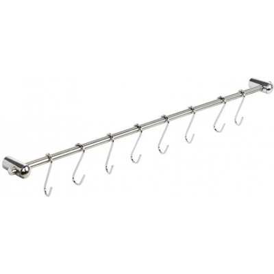 tyč závěs. na kuch. náčiní 54cm + 8 háčků nerez+Fe H – Sleviste.cz