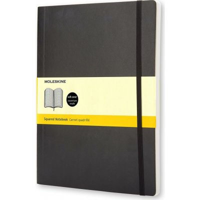 Moleskine XL, měkké desky čtverečkovaný černý – Sleviste.cz