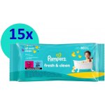 Pampers Fresh Clean dětské čisticí ubrousky 15 x 80 ks – Sleviste.cz