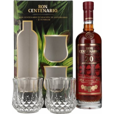Ron Centenario Fundacion 20y 40% 0,7 l (dárkové balení 2 sklenice) – Sleviste.cz