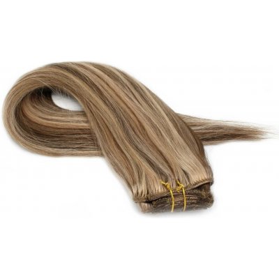 Clip in vlasy 30cm Remy pravé lidské 100g - tmavý melír – Sleviste.cz