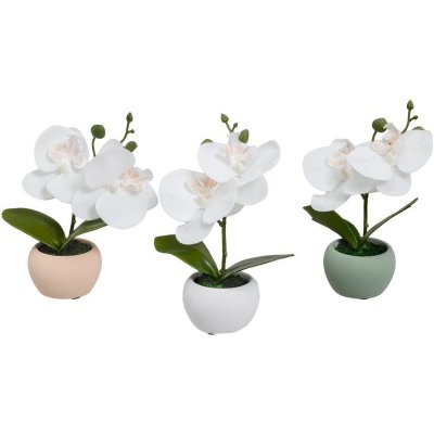 Casa Selección Orchid umělá květina bílá/zelená