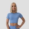 Dámské sportovní tričko GymBeam FLO Crop Top Blue modrá