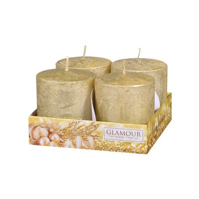 Nohel Garden Svíčky adventní rustikální metalická d6x7cm 4ks – Hledejceny.cz