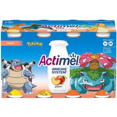 Actimel Kids probiotický jogurtový nápoj s vitamíny broskev 8 x 100 g – Zboží Dáma