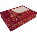 Alvarak vánoční krabice na cukroví Červená s vločkami a hvězdičkami 37 x 22,5 x 5 cm – Zboží Mobilmania