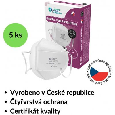 General Public Protection respirátor GPP2 FFP2 NR CE 5 ks – Zbozi.Blesk.cz