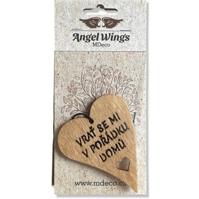 Angel Wings dřevěná vůně do auta Vrať se mi v pořádku domů srdce – Hledejceny.cz