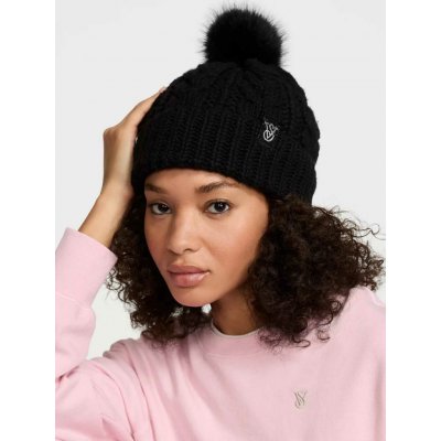 Victoria's Secret dámská zimní čepice Cozy Cable-Knit Pom černá – Hledejceny.cz
