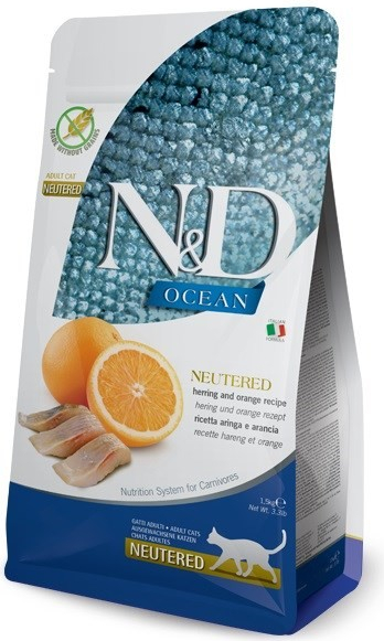 N&D Ocean Cat GF Neutered Adult Herring & Orange 1,5 kg