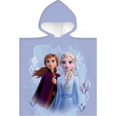 Carbotex Dětské dívčí plážové pončo osuška s kapucí Ledové království Frozen motiv Anna a Elsa 55 x 110 cm – Zboží Mobilmania