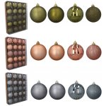 Pro-Tech shop Sada 4 vánočních koulí 8cm olivová / měděná / grafitová mix vzorů 69506 – Hledejceny.cz
