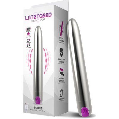 LateToBed Renee Vibe 10 Vibrating Functions 18,5cm Silver