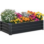 Outsunny Vyvýšený ocelový záhon 120x60x30,5 cm | šedý – Hledejceny.cz