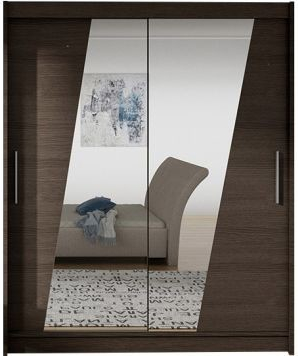 Kapol Westa XIV 150 cm s půleným zrcadlem a posuvnými dveřmi Čokoládová