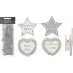 Harasim Hvězdy srdce na kolíčku s/3 bílá hvězda:You are My STAR Vyberte si variantu: bílá hvězda:You are My STAR – Hledejceny.cz