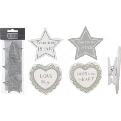 Harasim Hvězdy srdce na kolíčku s/3 bílá hvězda:You are My STAR Vyberte si variantu: bílá hvězda:You are My STAR – Hledejceny.cz
