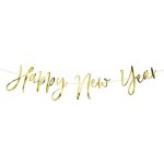 BANNER Happy New Year zlatý 66x18cm – Sleviste.cz