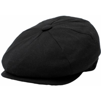 Fiebig Headwear since 1903 Pánská letní osmidílná bekovka z bavlny a lnu černá – Hledejceny.cz