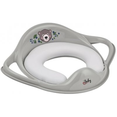 Maltex Redukce na WC s úchyty měkká The Nature Buddies Medvěd Grey – Zboží Dáma