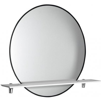 SHARON kulaté LED podsvícené zrcadlo, průměr 80cm s policí, černá mat ((E28904CI-01) – Zbozi.Blesk.cz