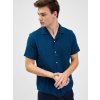 Pánská Košile Gap bavlněná košile s rozhalenkou tmavě modrá