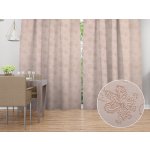 Biante Dekorační závěs TF-129 Hnědé květované ornamenty na šedobéžovém 150x230 cm – Zboží Mobilmania