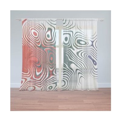 Sablio Záclony Dvoubarevná abstrakce: 2ks 150x250cm – Hledejceny.cz