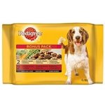 Pedigree Adult kuřecí & zelenina a hovězí & zelenina 4 x 100 g – Hledejceny.cz
