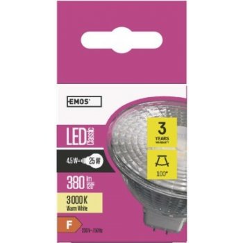 Emos LED žárovka Classic MR16 4,5W GU5,3 teplá bílá