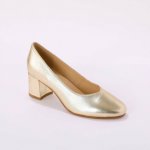 Kožené lodičky na podpatku zlatá – Zbozi.Blesk.cz