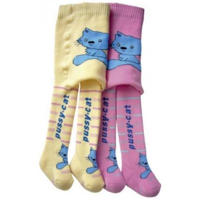 Novia dětské punčochy Baby froté Zoo Kočička růžová – Zboží Dáma