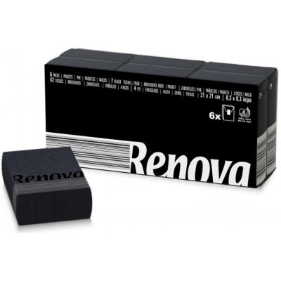 Renova Papírové kapesníčky černé 4-vrstvé 6 x 7 ks – Zboží Dáma