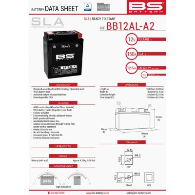 BS-Battery BB12AL-A2