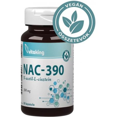 Vitaking NAC-390 N-acetyl-L-cysteine 390 mg 60 kapslí – Hledejceny.cz