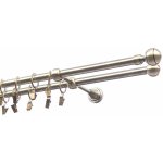 Garnyze-levne Kovová garnýže Koule Trio dvouřadá mosaz 16/16mm 300 cm – Sleviste.cz