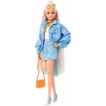 Barbie Extra Vzorovaná modrá sukně s bundou – Hledejceny.cz