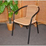 Ocelové křesílko zahradní PE Ratan světlé – Zboží Dáma