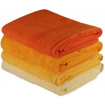 L'essentiel Sada 4 ks ručníků Rainbow 70 x 140 cm žlutá