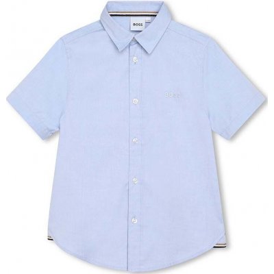 Boss dětská bavlněná košile J25O36.114.150 modrá – Zboží Dáma