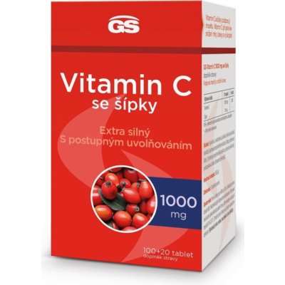 GS GS Vitamin C 1000 se šípky, 100+20 tablet – Sleviste.cz