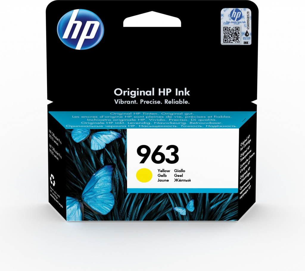 HP 963 originální inkoustová kazeta žlutá 3JA25AE