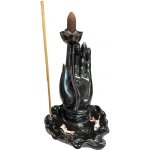 Mani Bhadra Stojan na vonné kužely Tekoucí dým Buddhova ruka a jezírko s Koi kapry 17 x 9 cm – Sleviste.cz