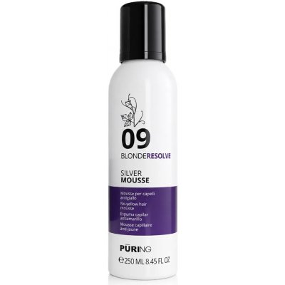 PŪRING 09 BlondeResolve Silver Mousse bezoplachová neutralizační pěna pro blond, šedé a odbarvené vlasy 250 ml – Hledejceny.cz