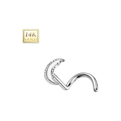 Šperky4U zlatý piercing do nosu měsíček ZL01240-WG