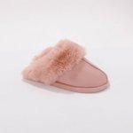 Pantofle s kožešinou růžová – Zboží Dáma