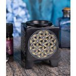 Mani Bhadra Aroma lampa Flower of life Květ života Mastek Černo zlatá 8 x 6 x 6 cm – Zboží Dáma