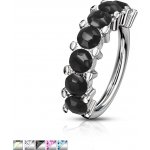 Šperky eshop piercing z oceli do nosu ucha a obočí kroužek s barevnými krystaly O08.03 Růžová P – Hledejceny.cz