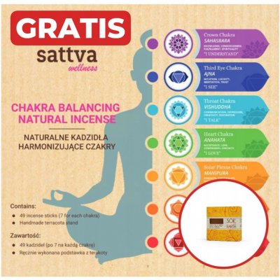 Sattva Wellness Přírodní kadidlo harmonizující čakry 49 ks – Hledejceny.cz